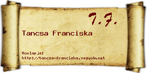 Tancsa Franciska névjegykártya